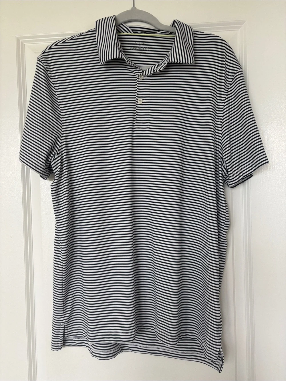 J. Crew Men's Blue & White Striped Performance Polo